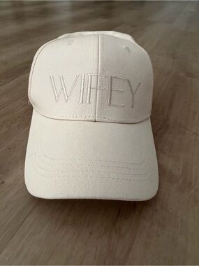 Wifey Embroidered Baseball Cap - Cream